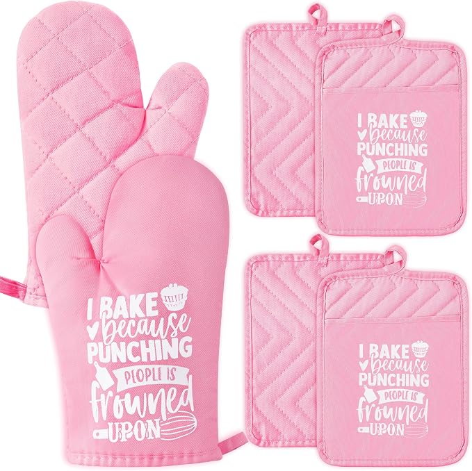 GROBRO7 6Pcs Cotton Oven Mitts Pot Holders Funny Women Resistant Hot Pads by GROBRO7