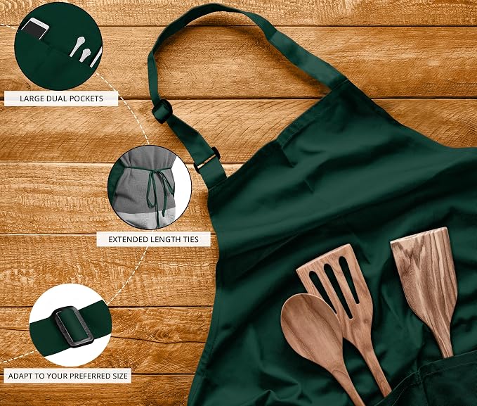 Utopia Kitchen 10 Pack Bib Apron Adjustable - Image 4