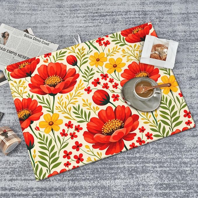 Watercolor Flower Dish Drying Mat - Image 8