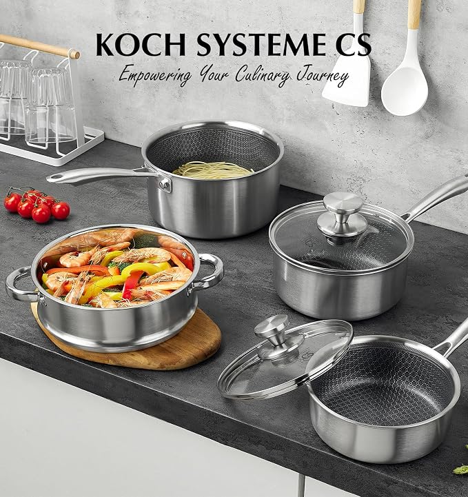 KOCH SYSTEME CS Hybrid Nonstick Stainless Steel Saucepan Set - Image 9