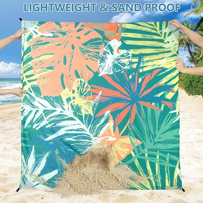 HIHOHO Beach Blanket Waterproof Sandproof Extra Large Beach Mat 79" X - Image 3