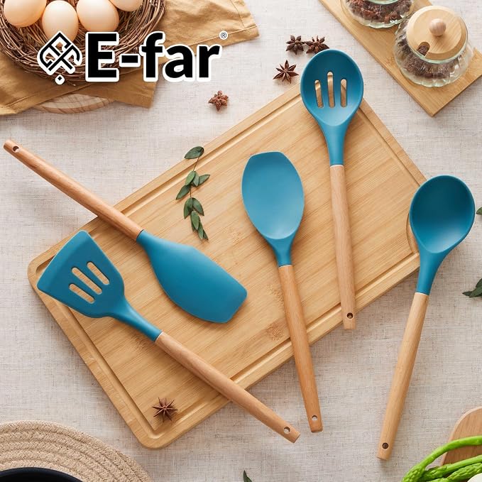 E-far Silicone Cooking Utensils Set, 5-Piece Kitchen Utensils Set - Image 7
