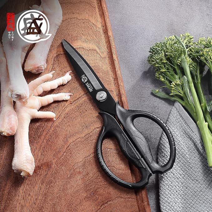 MITSUMOTO SAKARI Japanese Kitchen Scissors, Heavy Duty Poultry Shears, - Image 2