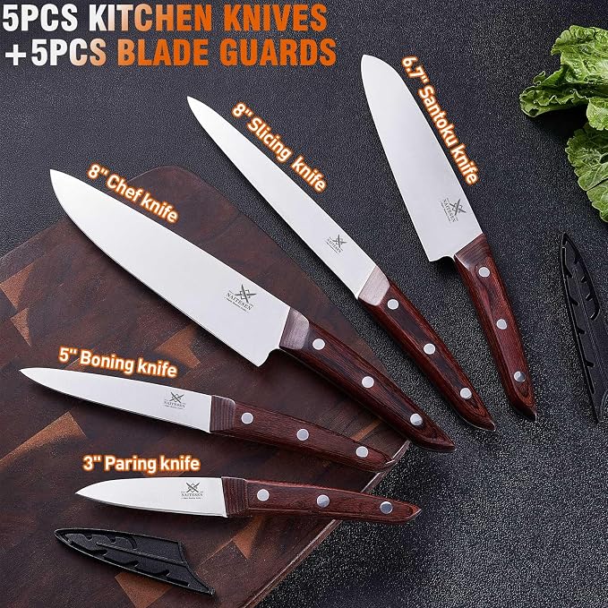 Naitesen 5PCS Professional Kitchen Chef Knife Set - Image 5