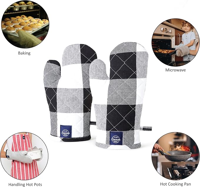 Encasa XO Long 12"x7" Oven Microwave Hand Gloves Mitts - Image 6
