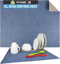 Drymate Jumbo XL Dish Drying Mat, Low-Profile, Super Absorbent, Quick Dry Fabric by Drymate