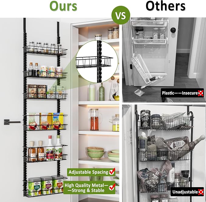 Churboro Over the Door Pantry Organizer Rack - Image 4