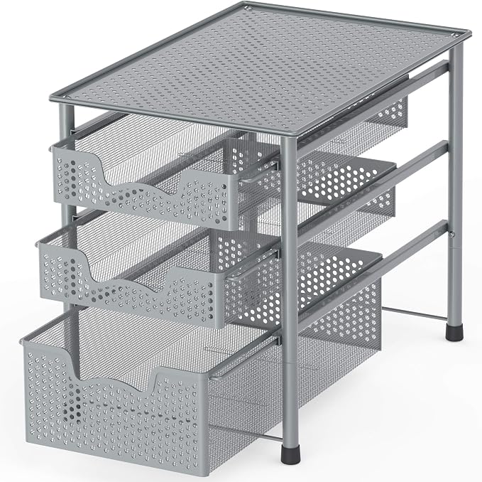 Simple Houseware Stackable 3 Tier Sliding Basket Organizer Drawer by SimpleHouseware