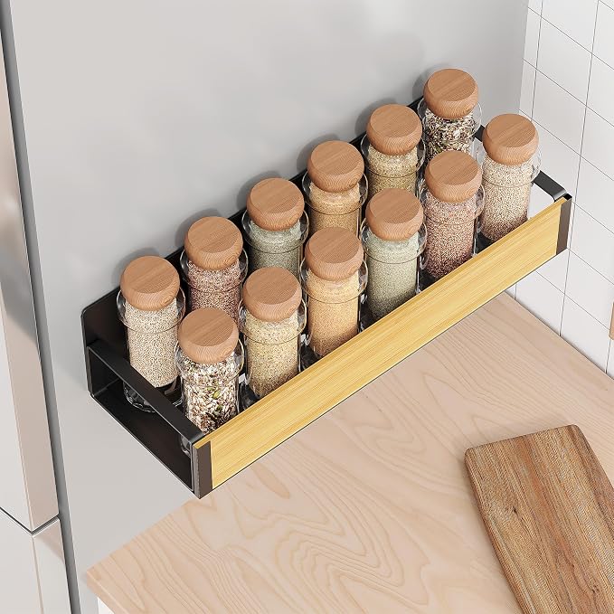 Vetacsion 4 Pack Moveable Fridge Magnetic Spice Racks - Image 5