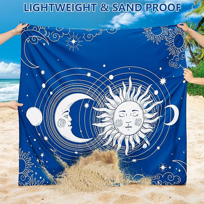 WIWIGO Beach Blanket Waterproof Sandproof Beach Mat 79" X 83"/10'x9'for 2-8 - Image 2