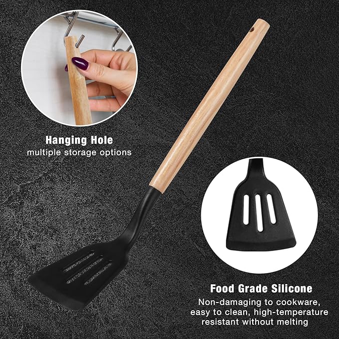19 PCS Kitchen Cooking Utensils Set, 11 Pieces Silicone Cooking Utensils Set 6 - Image 4