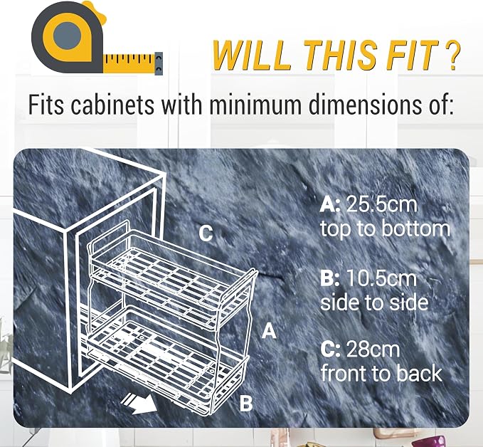 Pull Out Spice Rack Organizer for Inside Kitchen Cabinets, Heavy Duty Slide Out - Image 6