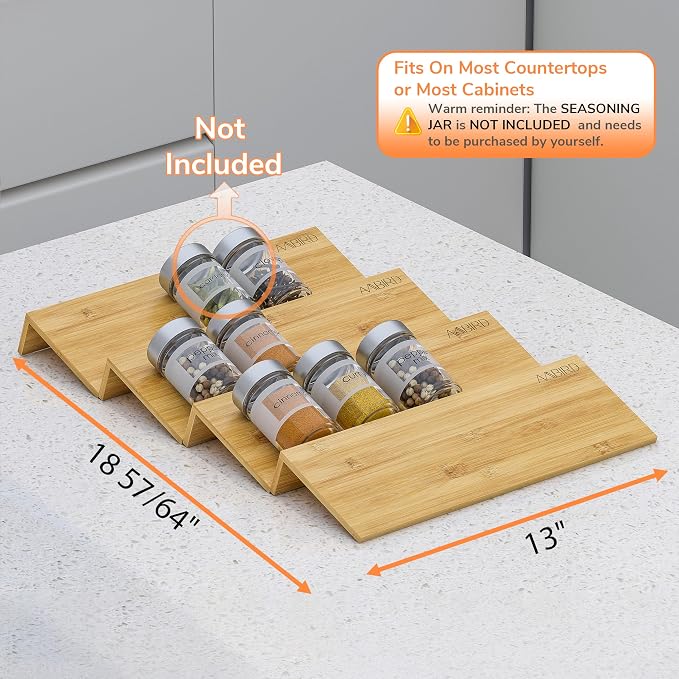 AMBIRD Bamboo Spice Drawer Organizer - Image 6
