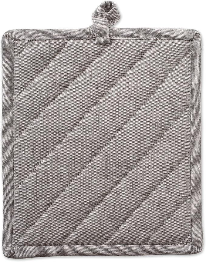 DII 100% Cotton Solid Chambray Kitchen Set, Potholders, 2 Piece - Image 3