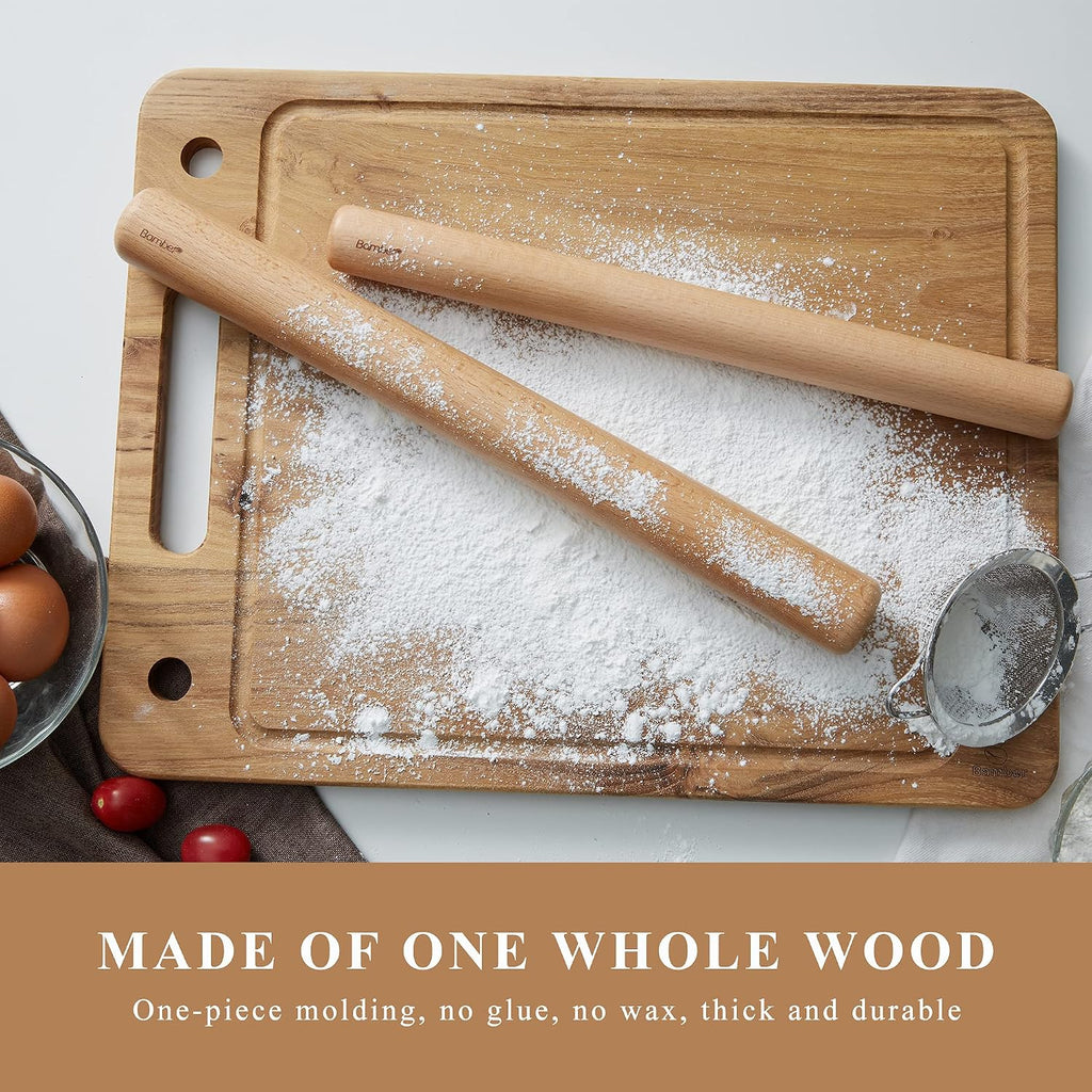 Bamber Mini Wood Rolling Pin for Baking Small Wooden Rolling Dowel