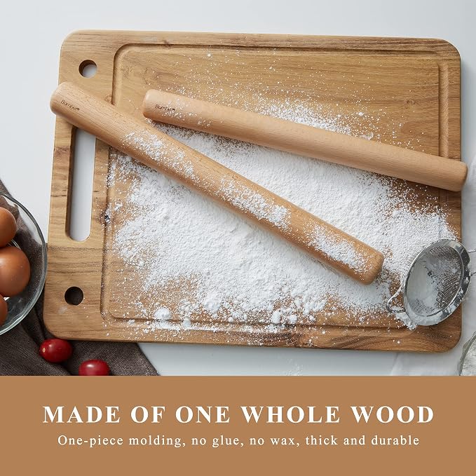 Bamber Wood Rolling Pin for Baking Large Wooden Rolling Dowel Stick Dough - Image 8