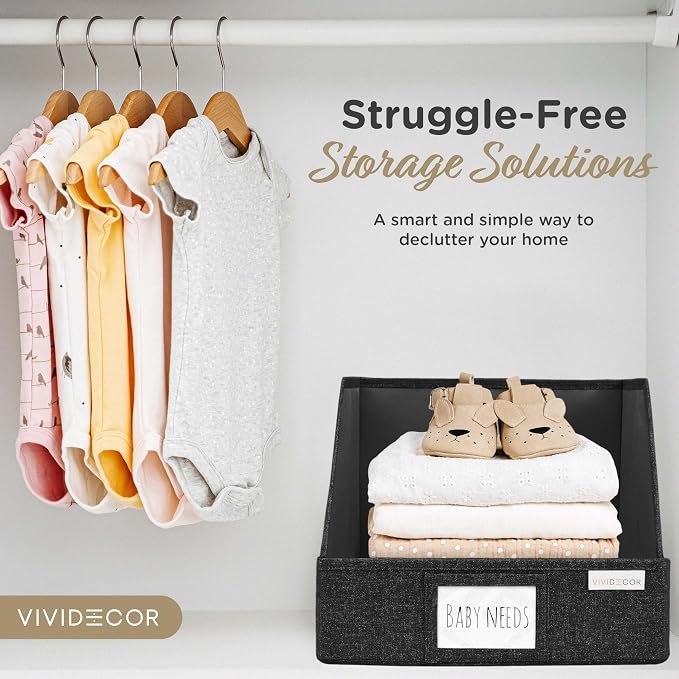 VIVIDECOR Open Front Trapezoid Closet Bins 12x12x10 – Closet Shelf Organizer - Image 8