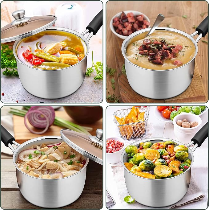 Herogo 2Qt Saucepan with Lid, 18/10 Stainless Steel Sauce Pan Pot, 2 Quart - Image 7