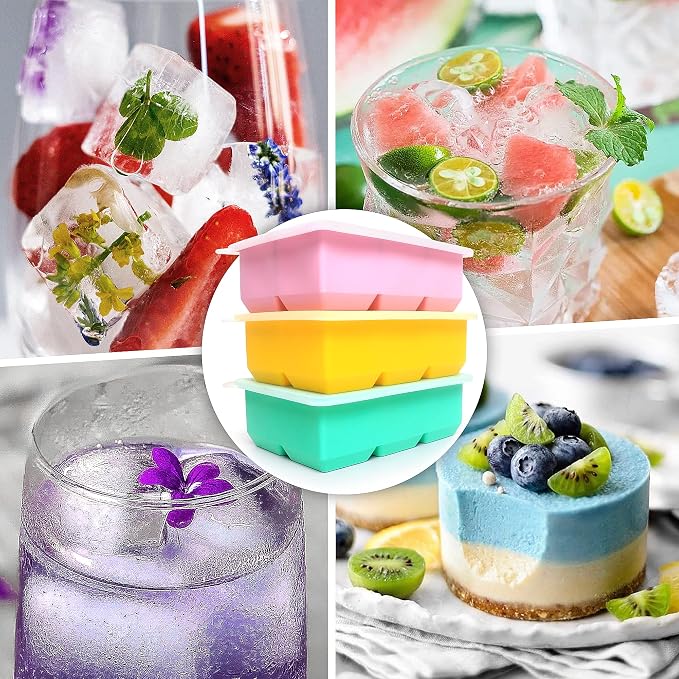 Excnorm Silicone Ice Cube Trays 3 Pack - Image 2