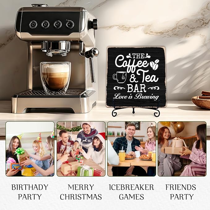Coffee Bar Sign, Love is Brewing Farmhouse Tabletop Decor, Coffee and Tea Lover - Image 5