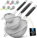 Zulay Kitchen Premium Stainless Steel Fine Mesh Strainer Set by ZulayKitchen
