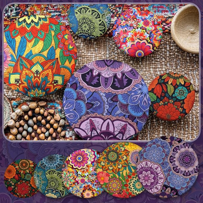 Patelai 10 Pcs Bowl Covers Reusable in 5 Size Stretch Cloth Fabric Elastic Food - Image 3