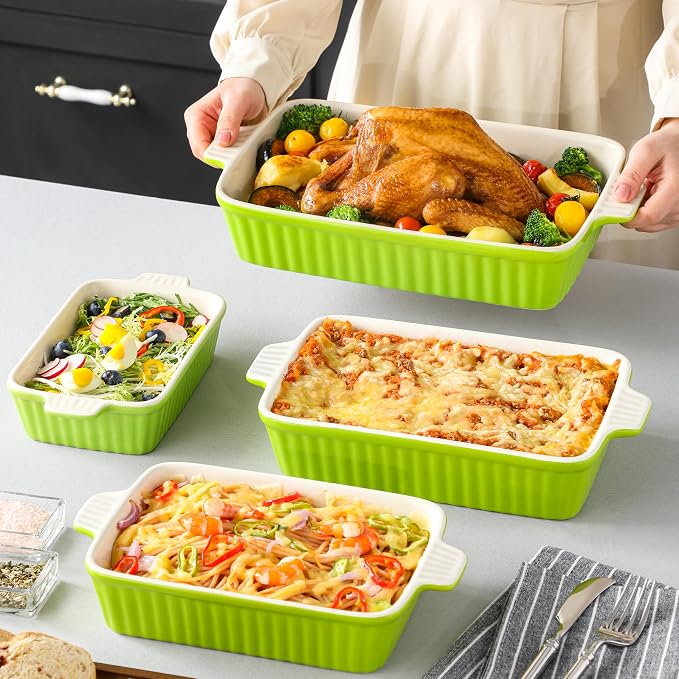 MALACASA Bakeware Set of 4, Porcelain Baking Pans Set - Image 7