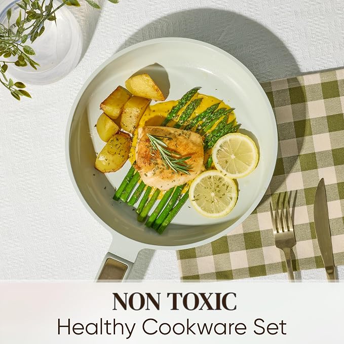 CAROTE Ceramic Cookware Set Nonstick, Non-Toxic & PFAS-Free, Dishwasher - Image 4