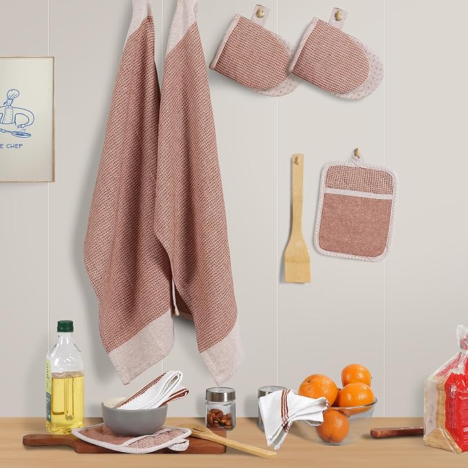 Casa Platino Potholders for Kitchens, 8-Piece – 500°F Heat Resistant Oven Mitts - Image 5