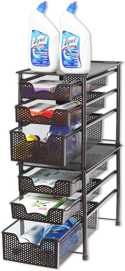 Simple Houseware Stackable 3 Tier Sliding Basket Organizer Drawer - Image 5