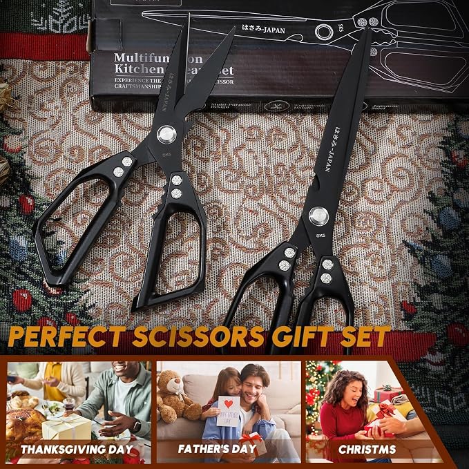 HUUSK Kitchen Scissors Set Black - Image 7