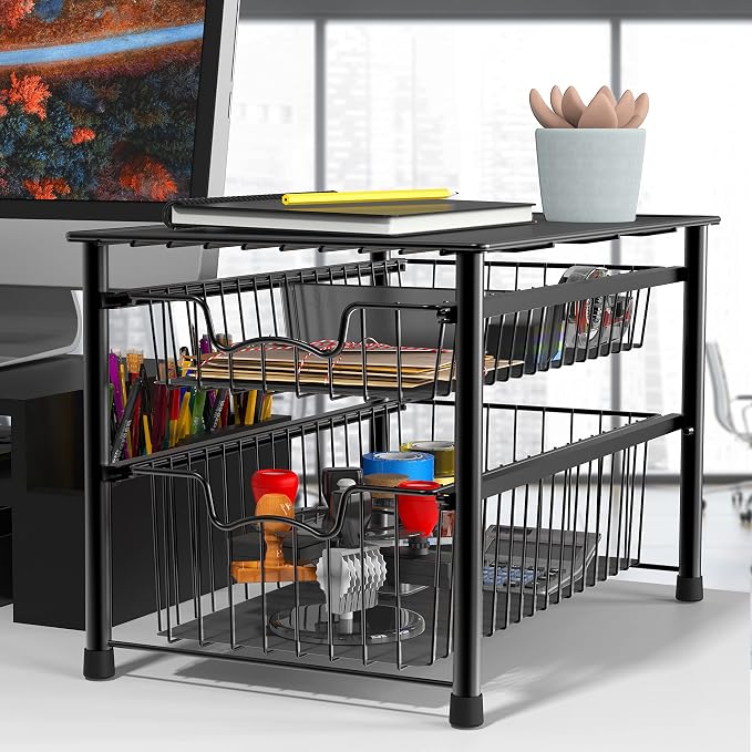 Simple Houseware Stackable Sliding Basket Organizer Drawer - Image 2