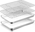 TeamFar Toaster Oven Pan with Rack Set, 10.5 x 8 x 1 Inch Stainless Steel Small by TeamFar