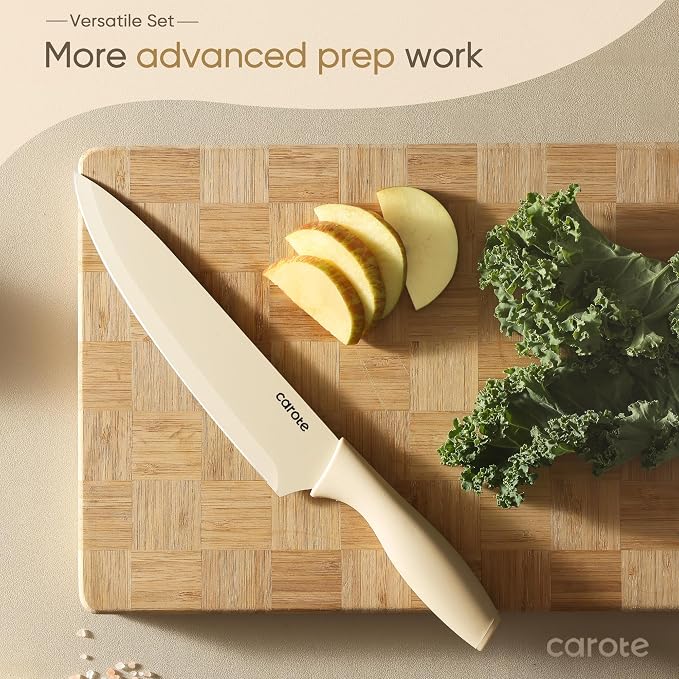 CAROTE Knife Set, 12 Pieces Kitchen Knife Set, 6 Stainless Steel Knives - Image 5