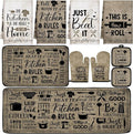 Fourluoo 10 Pcs Attractive Style Kitchen Dish Towels Rugs Oven Mitts and Pot by Fourluoo