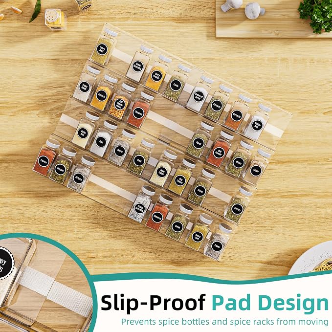 MIUKAA Acrylic Spice Drawer Organizer, 4 Tier - Image 3