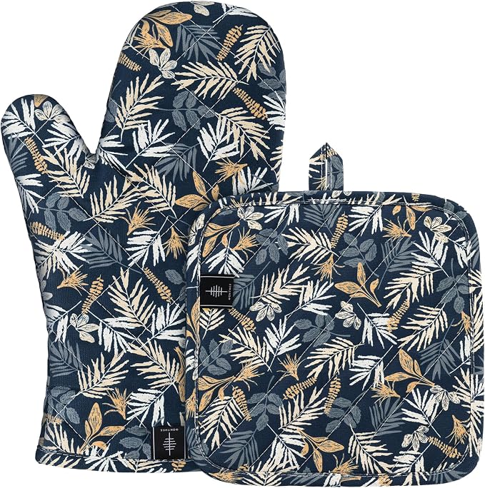 BONTHEE Oven Gloves Heat Resistant Potholder Set Oven Gloves by BONTHEE