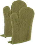 DII Basic Terry Collection 100% Cotton Quilted, Oven Mitt, Antique Green by DII