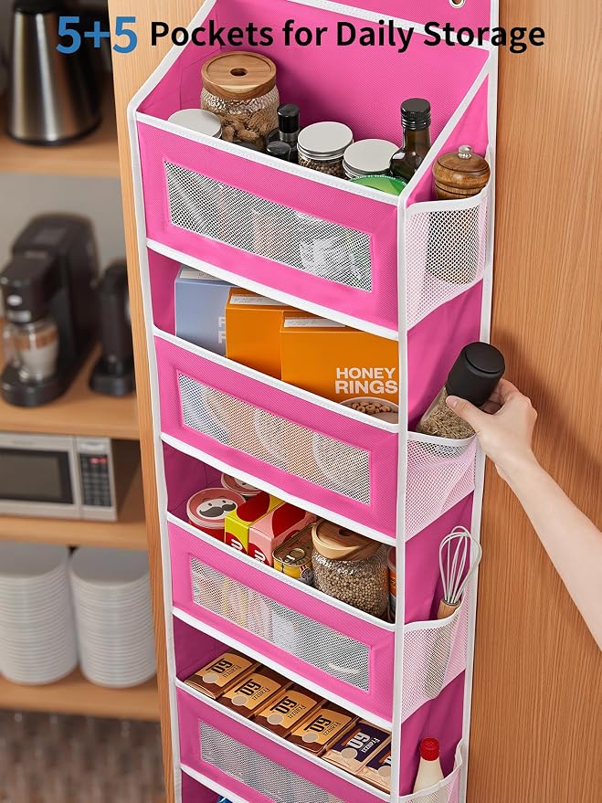 JARLINK Over The Door Organizer Storage, 5 Shelf Hanging Door Organizer - Image 5