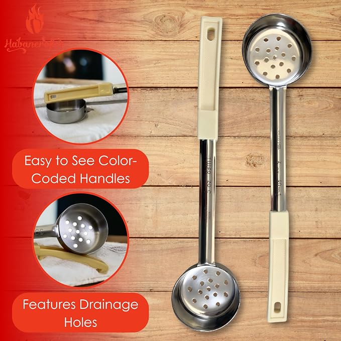 3 Ounce Slotted Stainless Steel Portion Control Ladle Spoon - Image 2