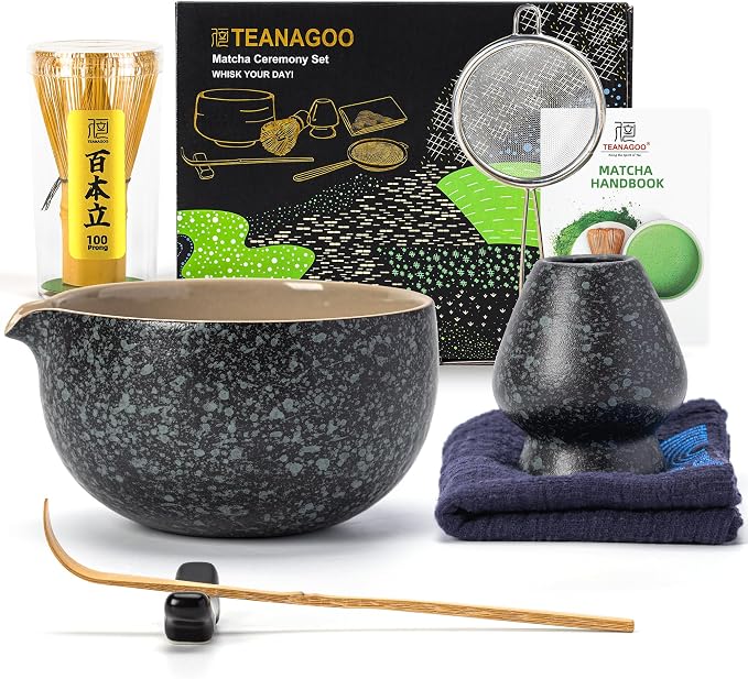 TEANAGOO Matcha Whisk Set Black, Matcha Kit by TEANAGOO