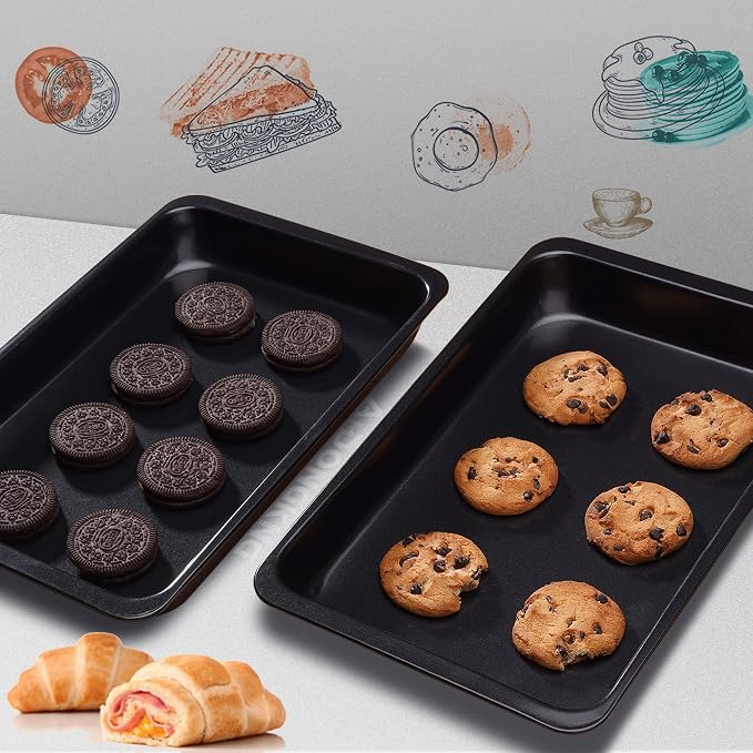 Baking Sheet Pans, Cookie Tray, Nonstick Heavy Carbon Steel Bakeware, 12 X 7.5 - Image 7