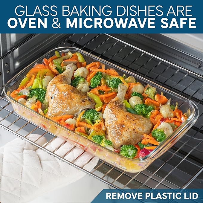 COOK WITH COLOR 8-Piece Deep Glass Baking Dish Set with Plastic Lids – - Image 6