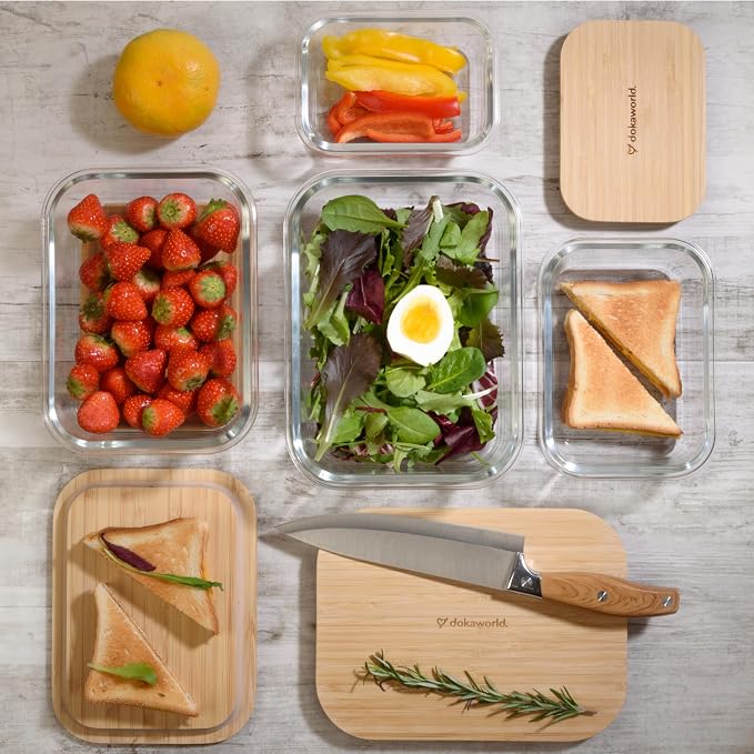 Set of 4 Stackable Space-Saving Nesting Glass Containers - Image 8