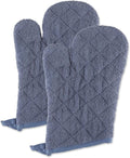 DII Basic Terry Collection 100% Cotton Quilted, Oven Mitt, Stonewash Blue by DII