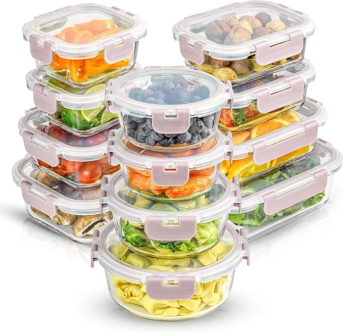 JoyJolt 24pc Borosilicate Glass Storage Containers by JoyJolt