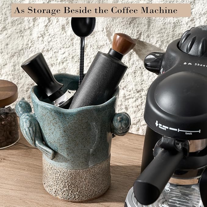 6.38“H Utensil Holder for Kitchen Counter, Modern Farmhouse Cooking Utensil - Image 8