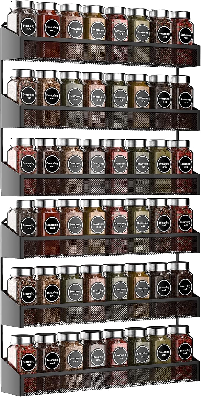 AULEDIO 2 Pack Spice Rack Organizer, 3 Tier Counter-top Stand or Wall Mounted by Auledio