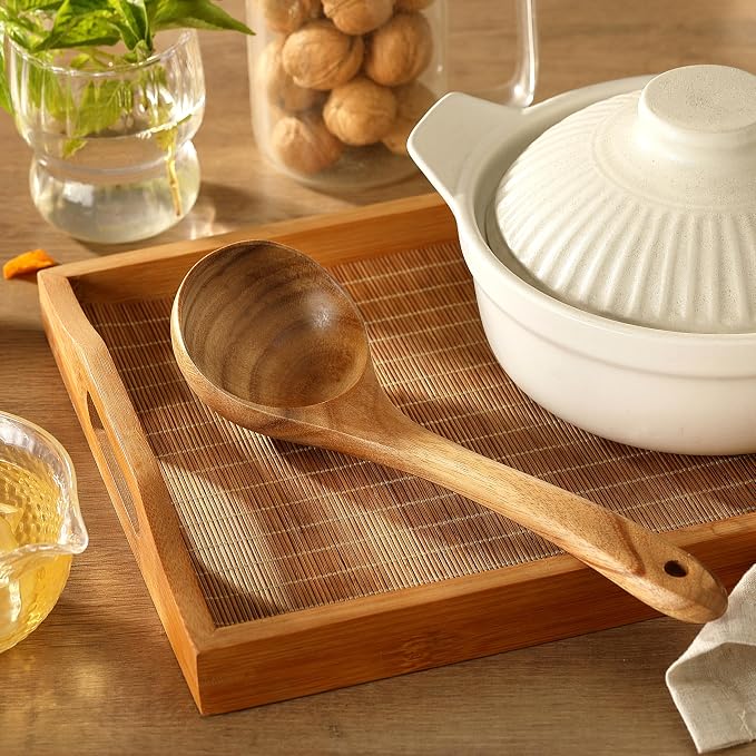 Ladle, Kaloo Teak Acacia Wooden Soup Ladle Spoons - Image 9