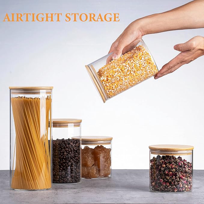 YUNCANG Glass Storage Jars, Nuts and Spice Jars - Image 5